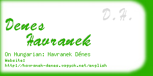 denes havranek business card